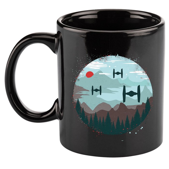 Retro Scifi Space Ships 11oz C Handle Ceramic Mug