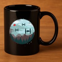 Retro Scifi Space Ships 11oz C Handle Ceramic Mug