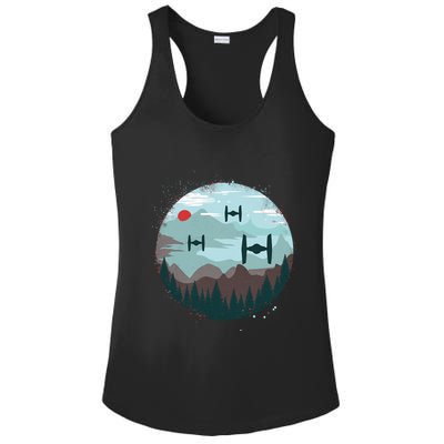 Retro Scifi Space Ships Ladies PosiCharge Competitor Racerback Tank