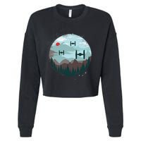 Retro Scifi Space Ships Cropped Pullover Crew