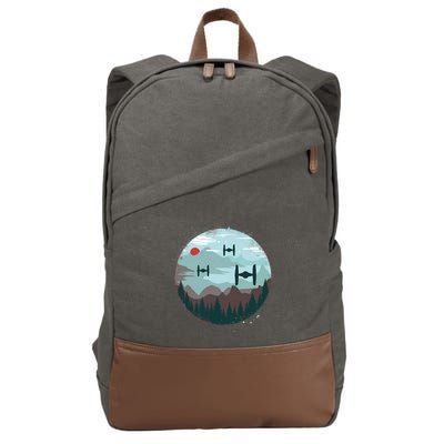 Retro Scifi Space Ships Cotton Canvas Backpack