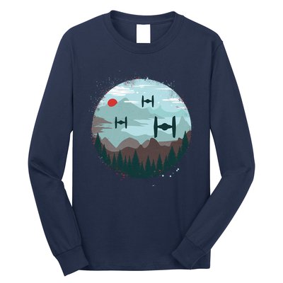 Retro Scifi Space Ships Long Sleeve Shirt