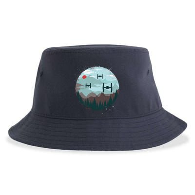 Retro Scifi Space Ships Sustainable Bucket Hat