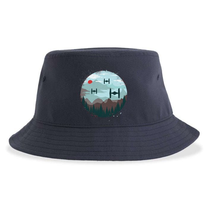 Retro Scifi Space Ships Sustainable Bucket Hat