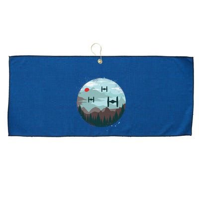Retro Scifi Space Ships Large Microfiber Waffle Golf Towel