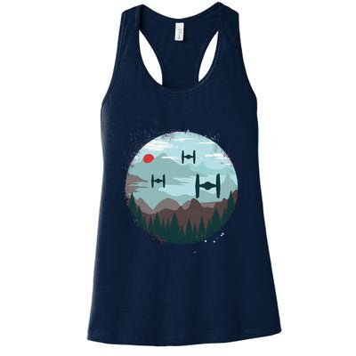 Retro Scifi Space Ships Womens Tank Top
