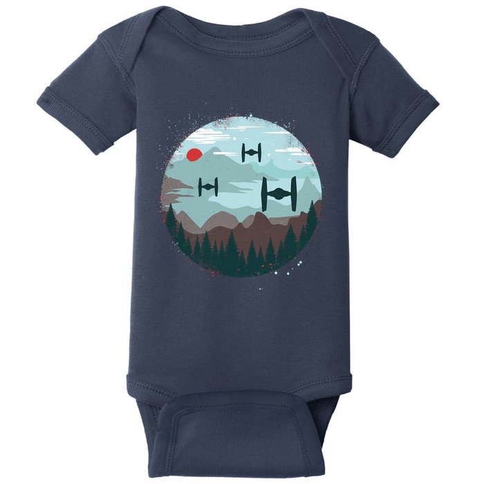 Retro Scifi Space Ships Baby Bodysuit