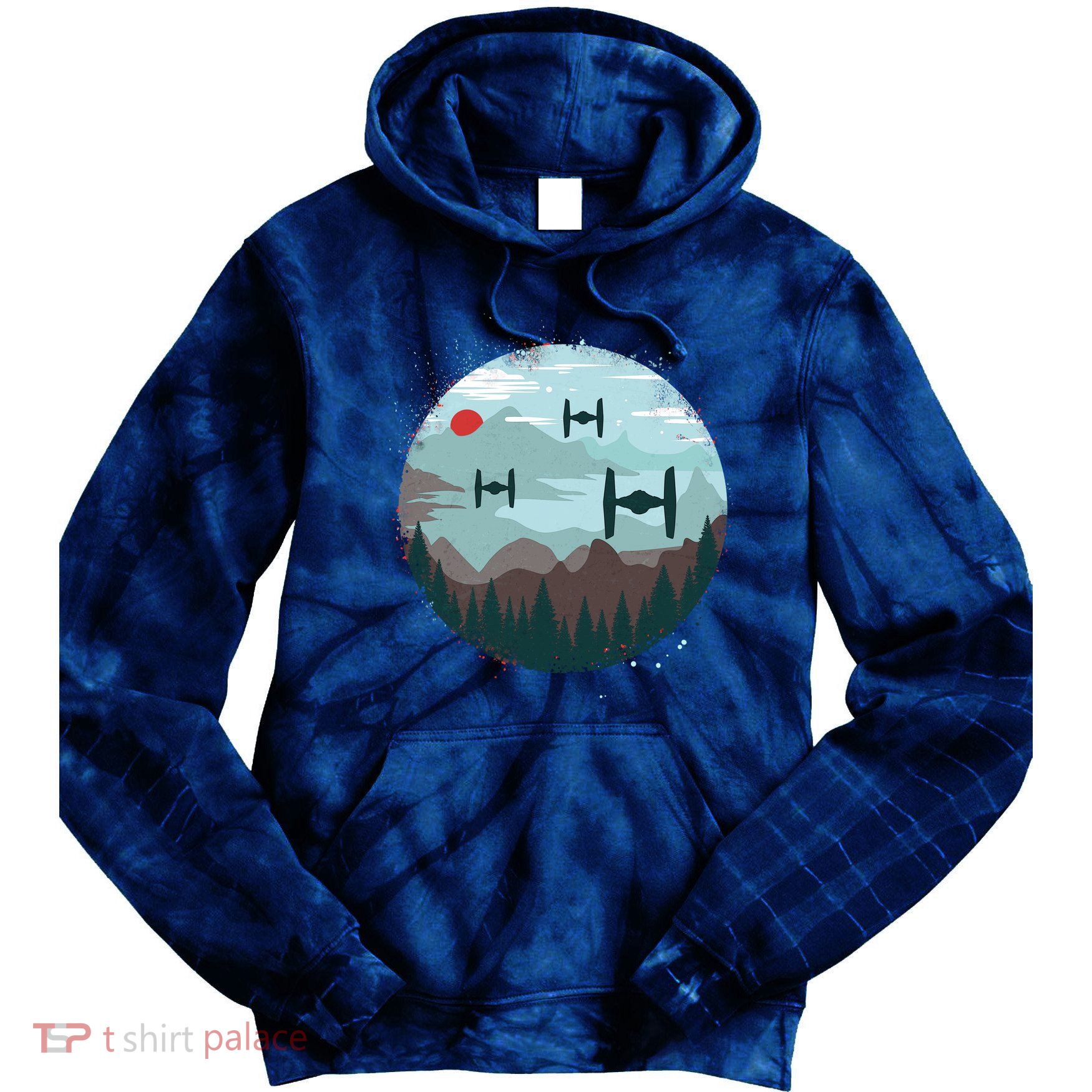 Retro Scifi Space Ships Tie Dye Hoodie