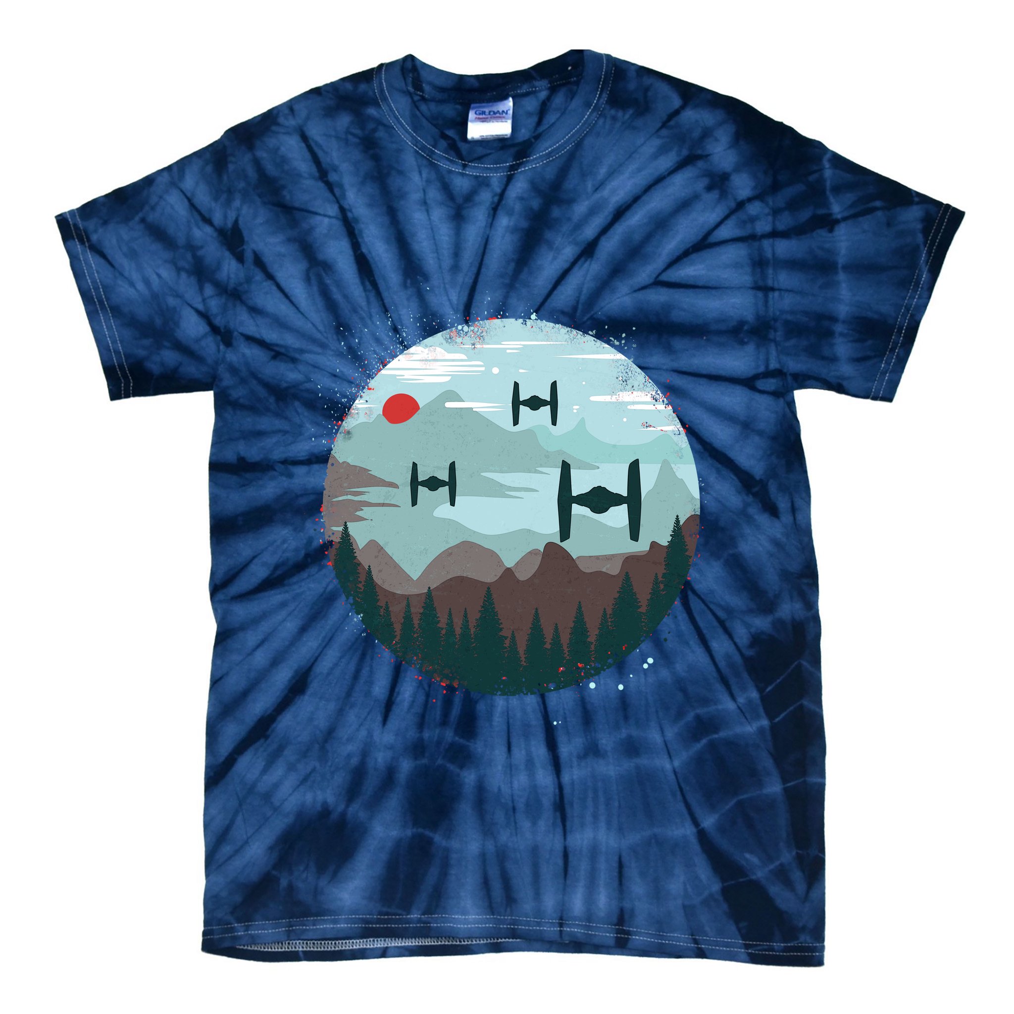 Retro Scifi Space Ships Tie-Dye T-Shirt