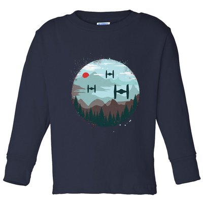 Retro Scifi Space Ships Toddler Long Sleeve Shirt