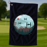 Retro Scifi Space Ships Golf Towel