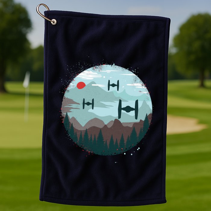 Retro Scifi Space Ships Golf Towel