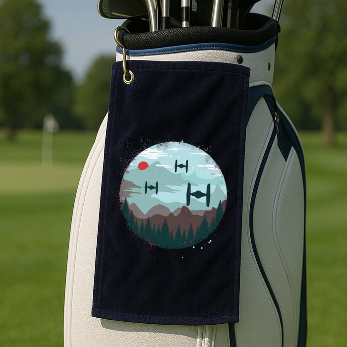 Retro Scifi Space Ships Golf Towel