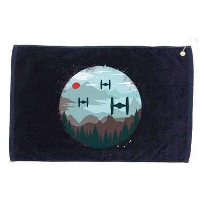 Retro Scifi Space Ships Grommeted Golf Towel