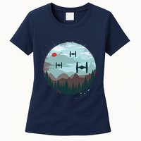 Retro Scifi Space Ships Womens T-Shirt