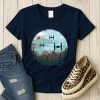 Retro Scifi Space Ships Womens T-Shirt