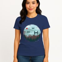 Retro Scifi Space Ships Womens T-Shirt