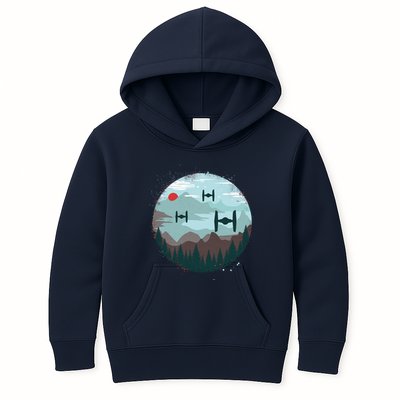 Retro Scifi Space Ships Kids Hoodie