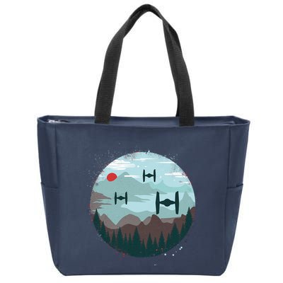 Retro Scifi Space Ships Zip Tote Bag
