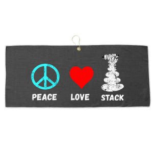 Rock Stacking Stone Balancing Cairn Stacking Peace Large Microfiber Waffle Golf Towel