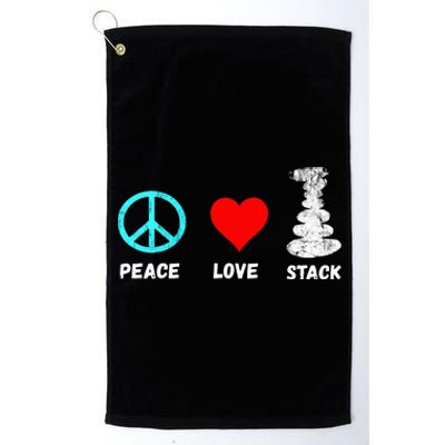 Rock Stacking Stone Balancing Cairn Stacking Peace Platinum Collection Golf Towel