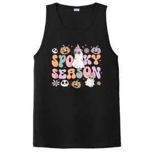 Retro Spooky Season Halloween Ghost Graphic Tee Gift PosiCharge Competitor Tank