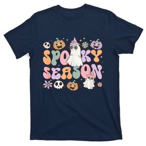 Retro Spooky Season Halloween Ghost Graphic Tee Gift T-Shirt