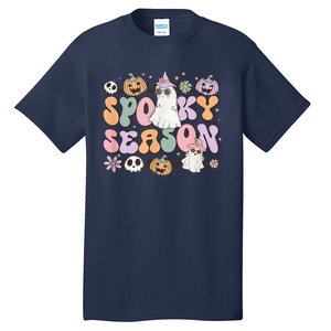 Retro Spooky Season Halloween Ghost Graphic Tee Gift Tall T-Shirt