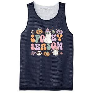 Retro Spooky Season Halloween Ghost Graphic Tee Gift Mesh Reversible Basketball Jersey Tank