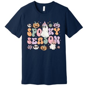 Retro Spooky Season Halloween Ghost Graphic Tee Gift Premium T-Shirt