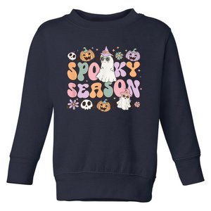 Retro Spooky Season Halloween Ghost Graphic Tee Gift Toddler Sweatshirt