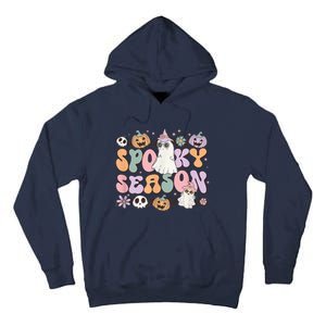 Retro Spooky Season Halloween Ghost Graphic Tee Gift Tall Hoodie