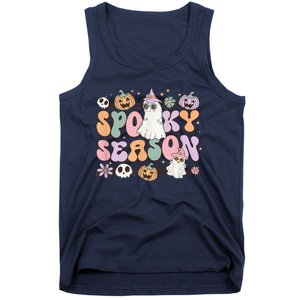 Retro Spooky Season Halloween Ghost Graphic Tee Gift Tank Top