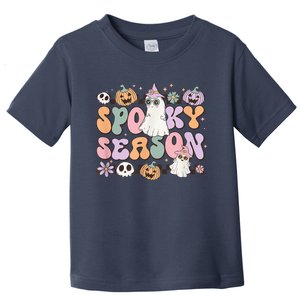 Retro Spooky Season Halloween Ghost Graphic Tee Gift Toddler T-Shirt