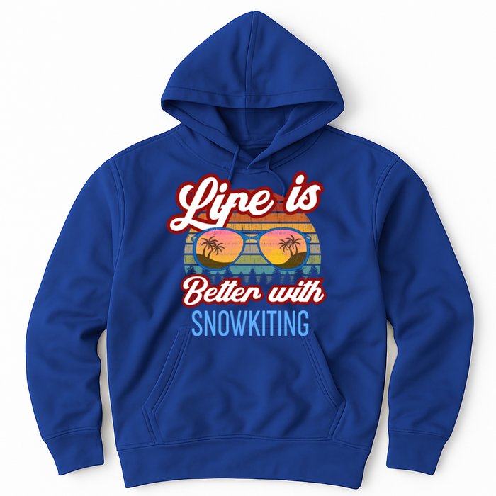 Retro Sunset Slogan / Life Is Better With Snow Kiting! Great Gift Hoodie