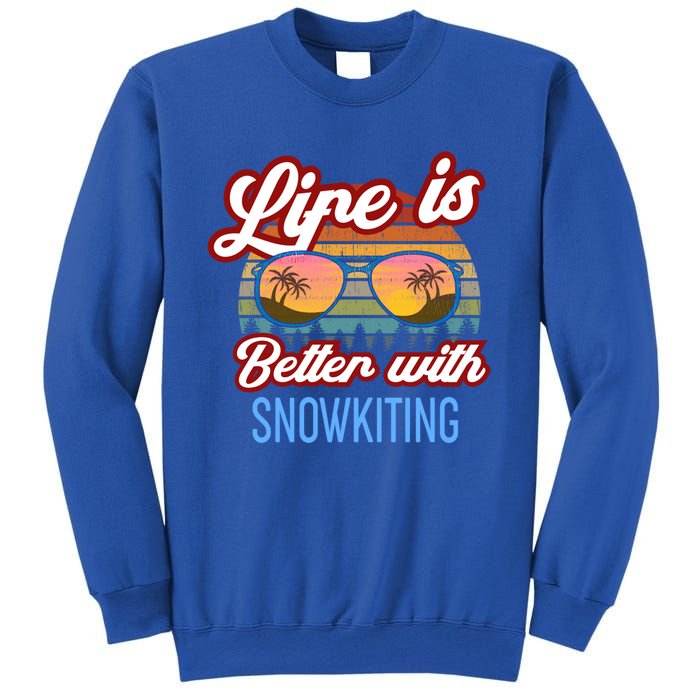 Retro Sunset Slogan / Life Is Better With Snow Kiting! Great Gift Sweatshirt