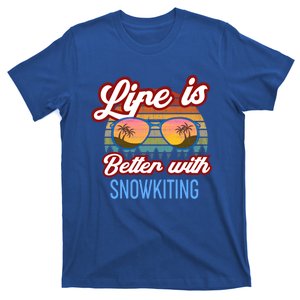 Retro Sunset Slogan / Life Is Better With Snow Kiting! Great Gift T-Shirt