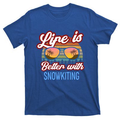 Retro Sunset Slogan / Life Is Better With Snow Kiting! Great Gift T-Shirt