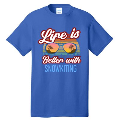 Retro Sunset Slogan / Life Is Better With Snow Kiting! Great Gift Tall T-Shirt