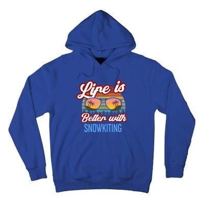 Retro Sunset Slogan / Life Is Better With Snow Kiting! Great Gift Tall Hoodie