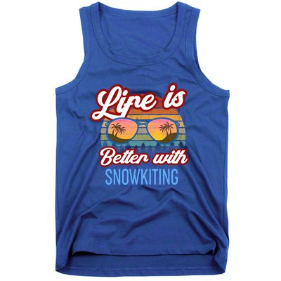 Retro Sunset Slogan / Life Is Better With Snow Kiting! Great Gift Tank Top