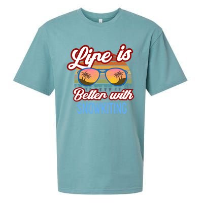 Retro Sunset Slogan / Life Is Better With Snow Kiting! Great Gift Sueded Cloud Jersey T-Shirt