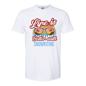 Retro Sunset Slogan / Life Is Better With Snow Kiting! Great Gift Softstyle CVC T-Shirt