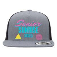 Retro Senior Sunrise 2025 High School 12th Twelfth Grade Flat Bill Trucker Hat