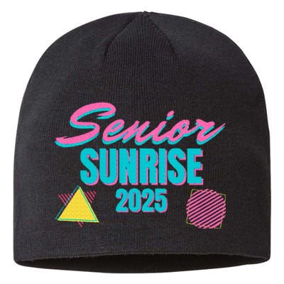 Retro Senior Sunrise 2025 High School 12th Twelfth Grade Sustainable Beanie