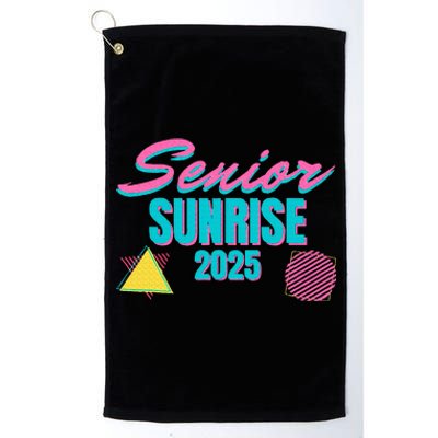 Retro Senior Sunrise 2025 High School 12th Twelfth Grade Platinum Collection Golf Towel