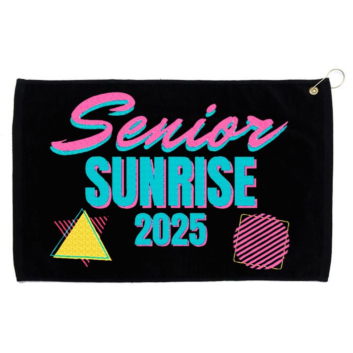 Retro Senior Sunrise 2025 High School 12th Twelfth Grade Grommeted Golf Towel