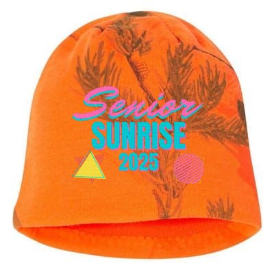 Retro Senior Sunrise 2025 High School 12th Twelfth Grade Kati - Camo Knit Beanie