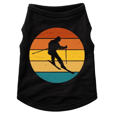Retro Sunset Ski Lover Gift Doggie Tank