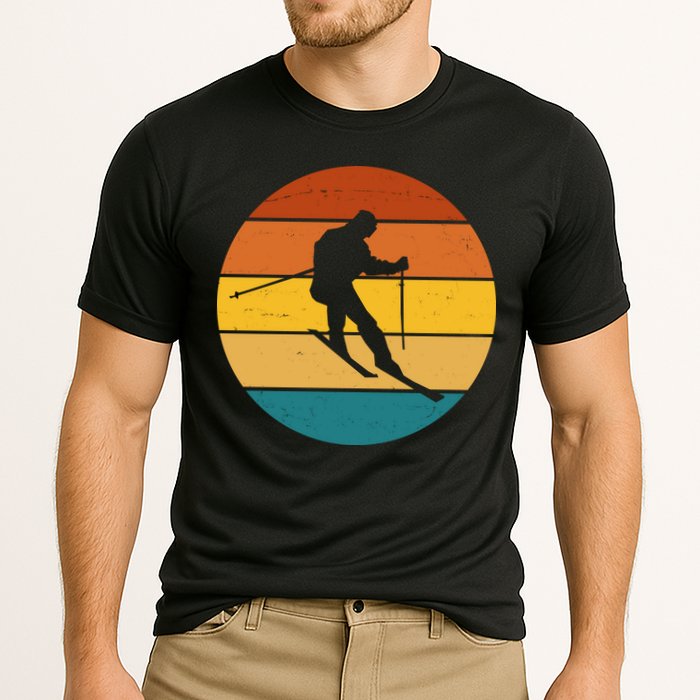 Retro Sunset Ski Lover Gift Cooling Performance Crew T-Shirt